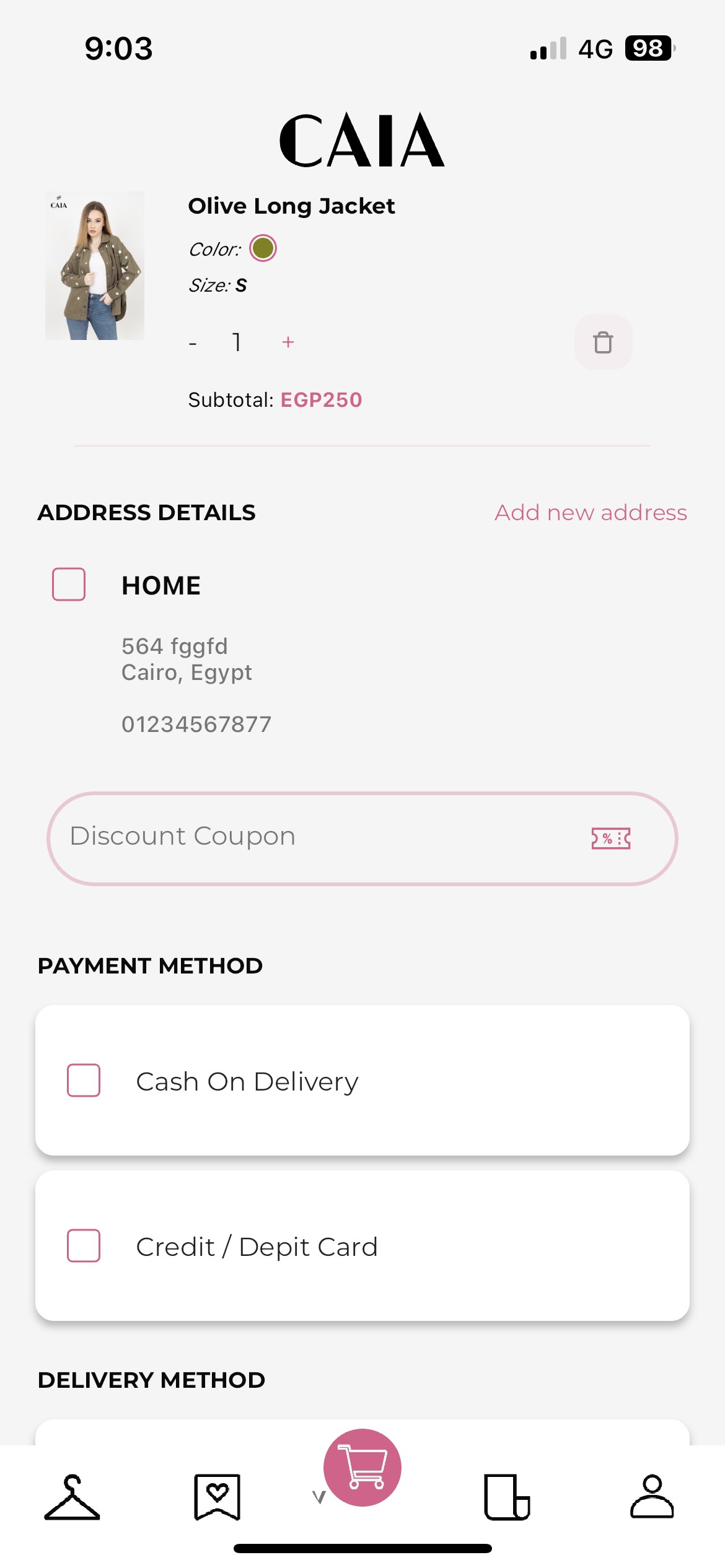Mobile Checkout Experience
