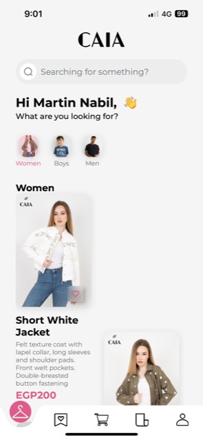 vStore Mobile Home Screen
